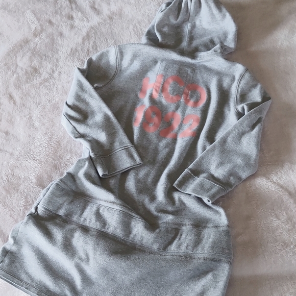 Rare 2010 Vintage HTF Hollister Zip Hooded Grey Logo Sweatshirt/Ultra Mini Dress - Picture 3 of 12